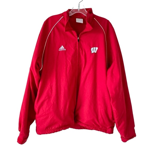 Vintage Adidas Wisconsin Badgers Red Track Jacket large - Picture 1 of 4